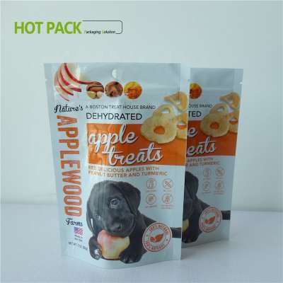 Stand up organic pet food bag / plastic dog treat packaging