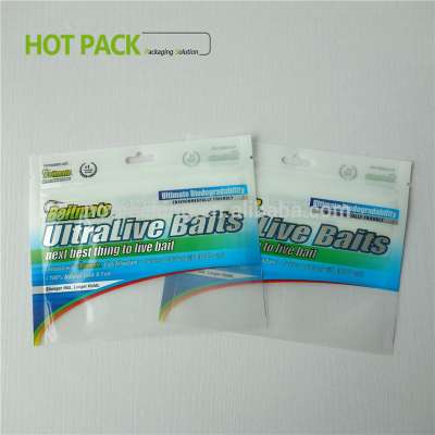 printed plastic fish food bag/custom fishing packaging/printed zip lock poly bag